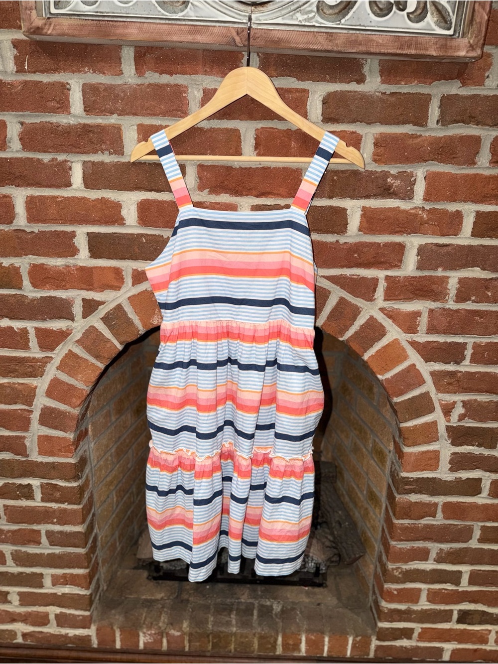 Southern Tide Navy and Pink Striped Midi Sundress